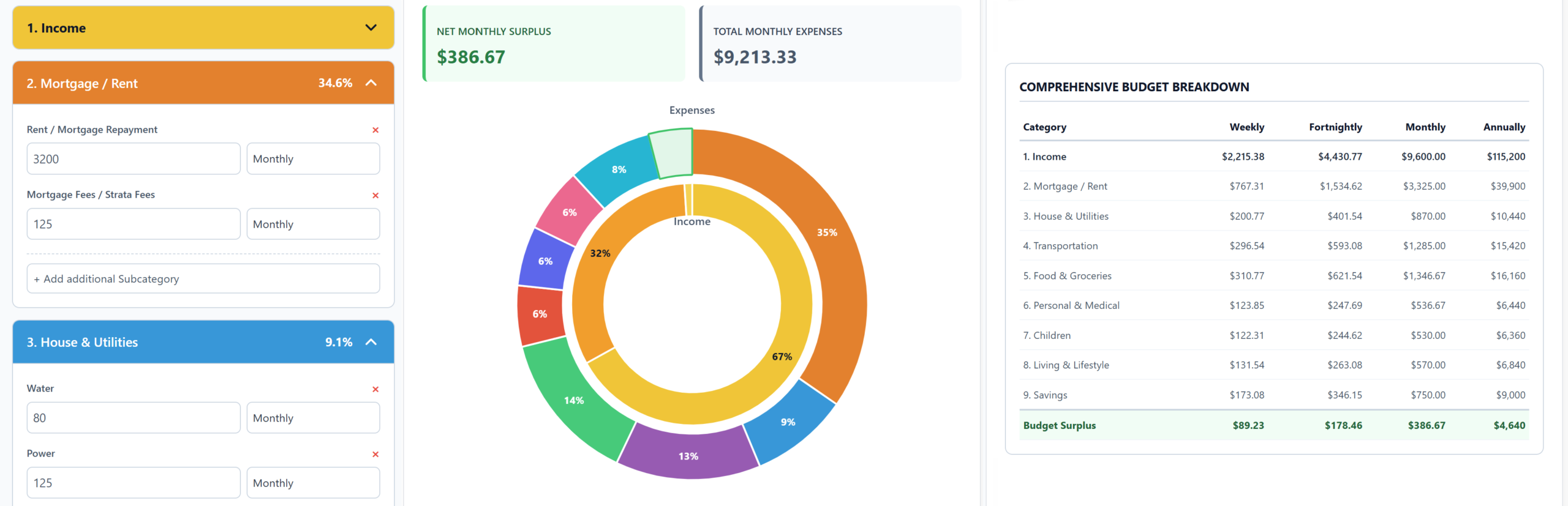 ClearCents Dashboard Preview